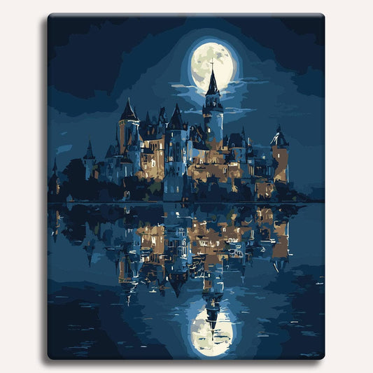 Castle in Moonlight - Paint By Numbers Kit